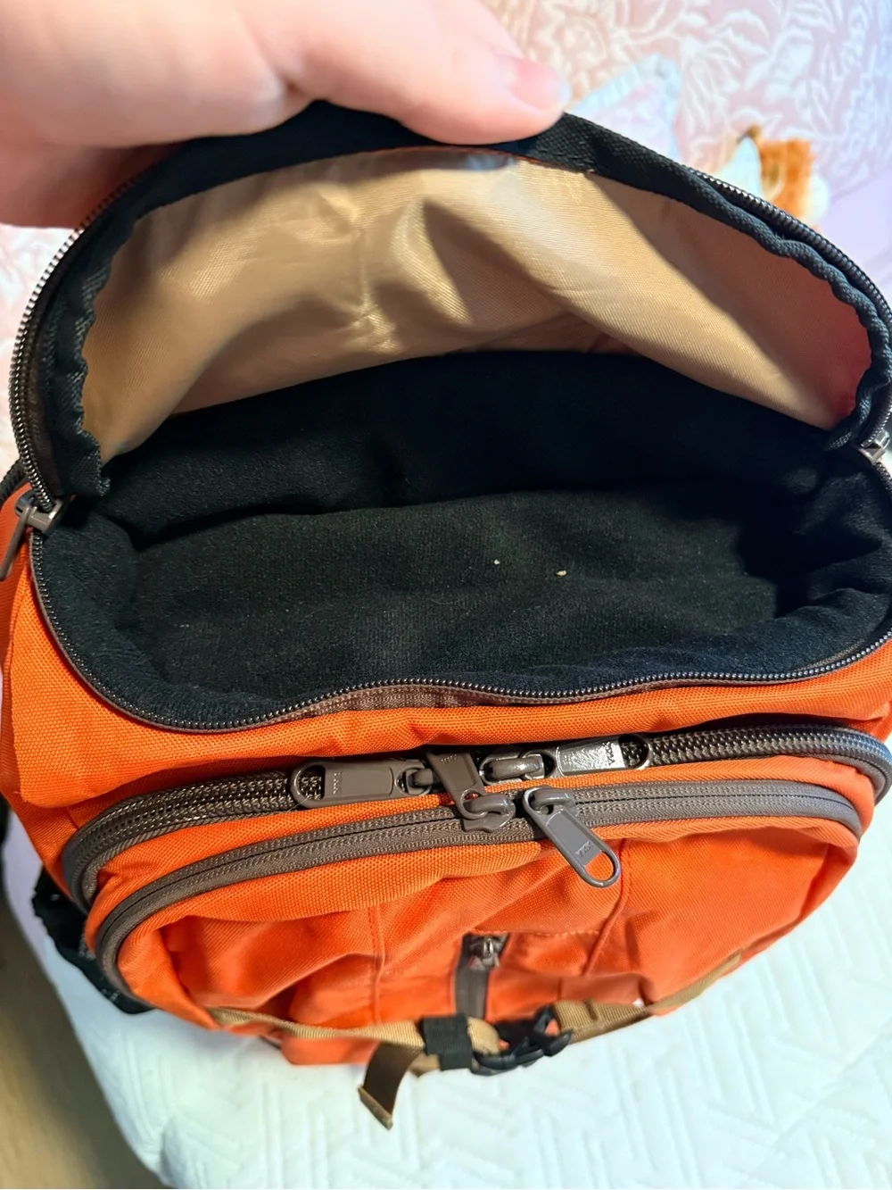 Kavu Orange Daypack with Tan Webbing